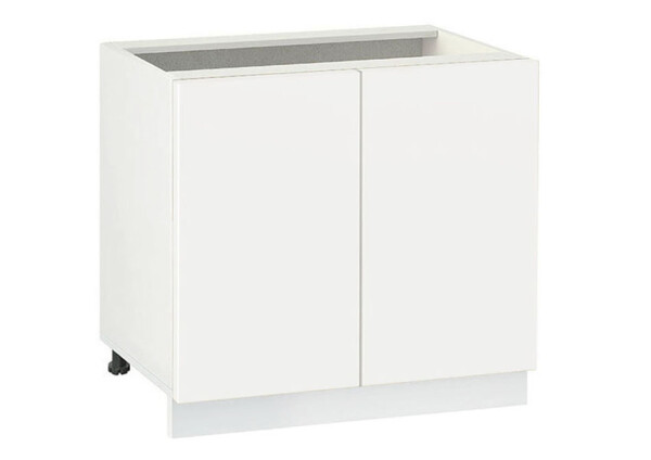 Долен модул с две врати и рафт Мат 1002 Бял - Бял мат