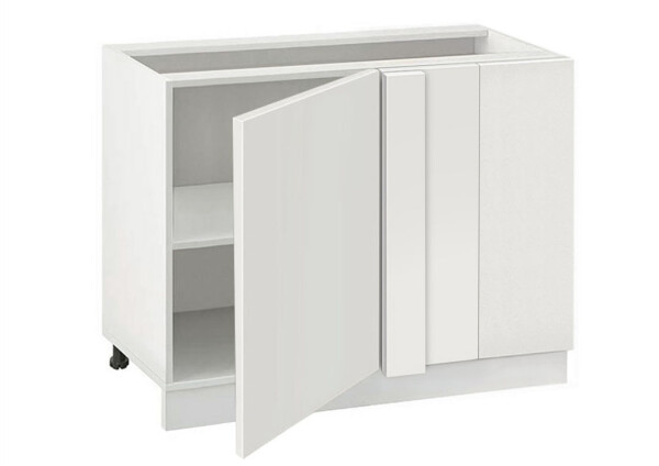 Долен модул ъглов с рафт Мат 1201 Бял - Бял мат