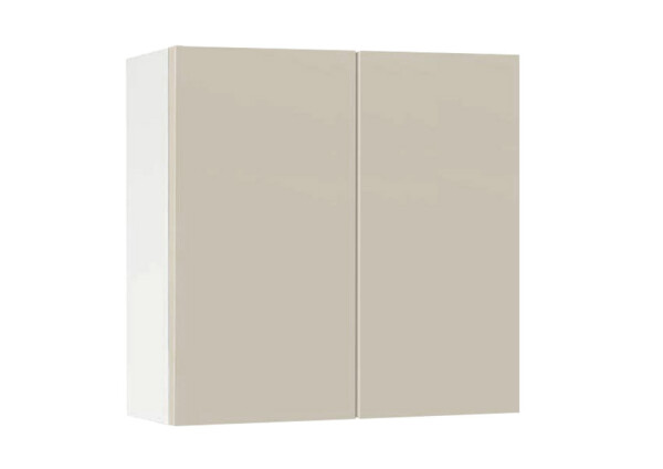 Горен модул с две врати и рафт Мат 80 Бял - Бежаво