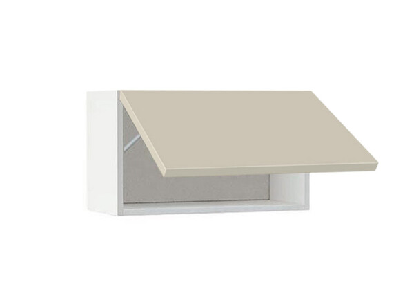 Горен модул с една хоризонтална врата Мат 63Г Бял - Бежаво