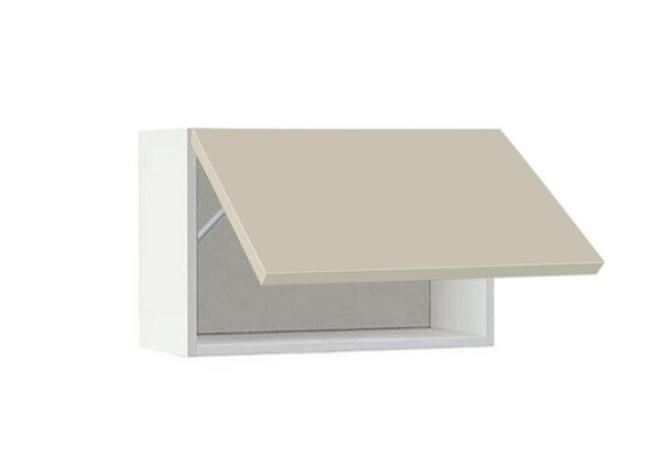 Горен модул с една хоризонтална врата Мат 64Г Бял - Бежаво