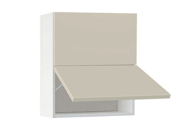 Горен модул с две хоризонтални врати Мат 60Г Бял - Бежаво