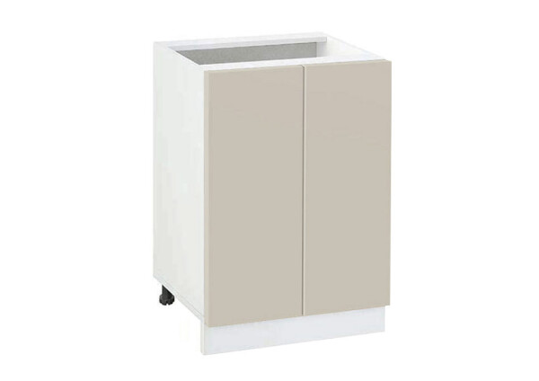 Долен модул с две врати и рафт Мат 502 Бял - Бежаво