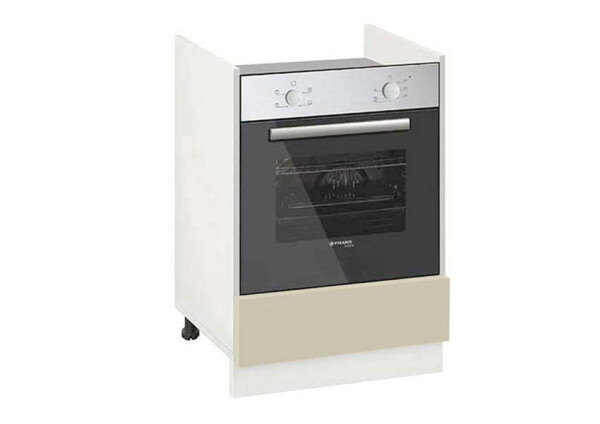 Долен модул за фурна с чекмедже Мат 601Ф Бял - Бежаво