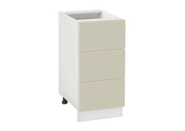 Долен модул с три чекмеджета Мат 403 Бял - Бежаво