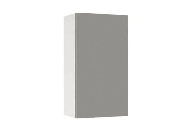 Горен модул с врата и рафт Мат 40 Бял - Сив