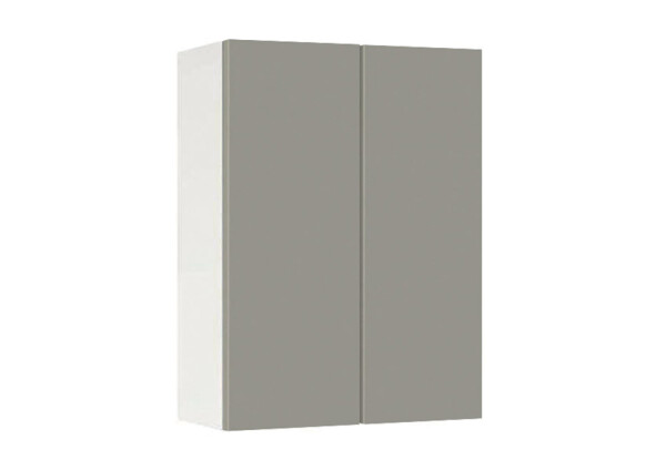 Горен модул с две врати и рафт Мат 50 Бял - Сив