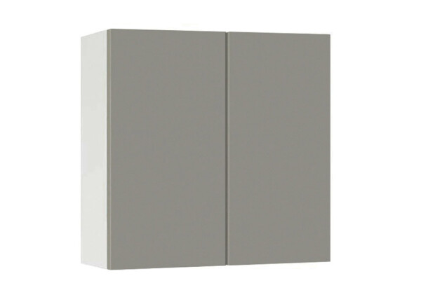Горен модул с две врати и рафт Мат 80 Бял - Сив