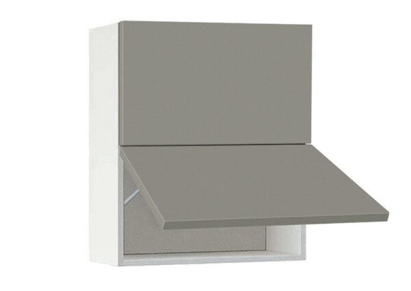 Горен модул с две хоризонтални врати Мат 60Г Бял - Сив