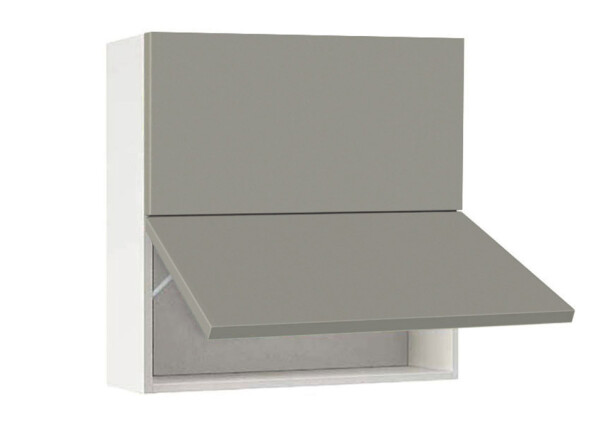 Горен модул с две хоризонтални врати Мат 80Г Бял - Сив