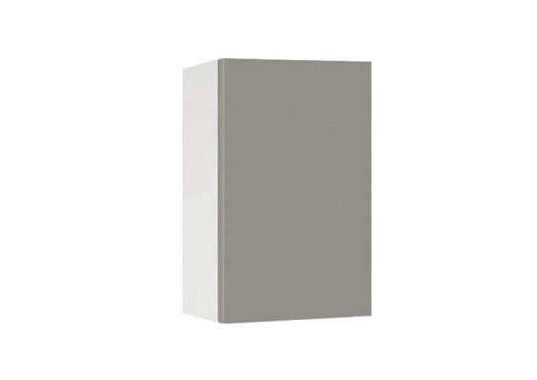 Горен модул с врата и рафт Мат 4М Бял - Сив