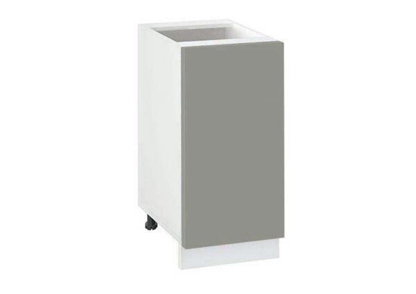 Долен модул с врата и рафт Мат 401 Бял - Сив