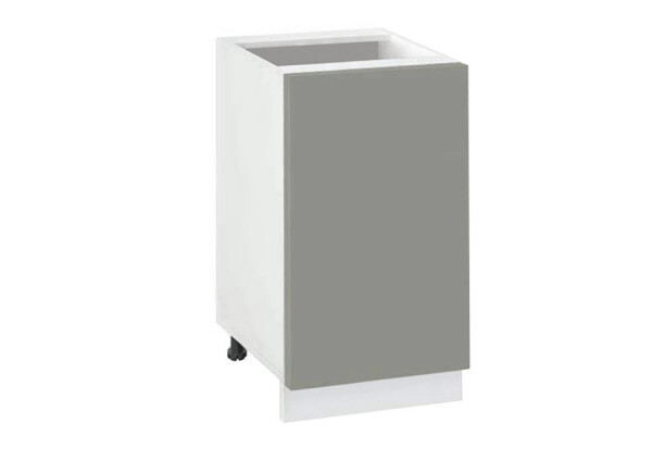 Долен модул с врата и рафт Мат 451 Бял - Сив