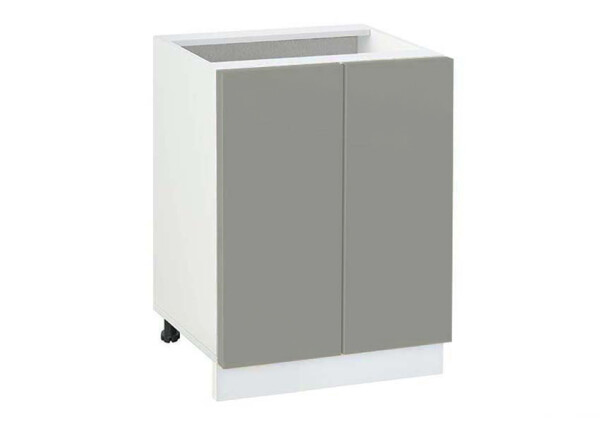 Долен модул с две врати и рафт Мат 602 Бял - Сив