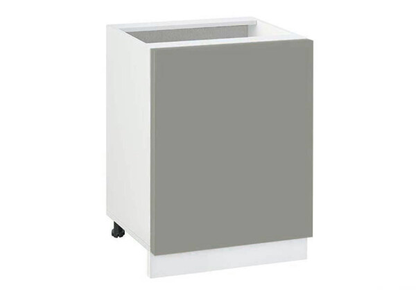 Долен модул с врата и рафт Мат 602 Бял - Сив