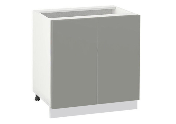 Долен модул с две врати и рафт Мат 802 Бял - Сив