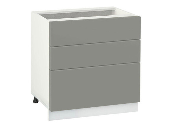 Долен модул с три чекмеджета Мат 803 Бял - Сив