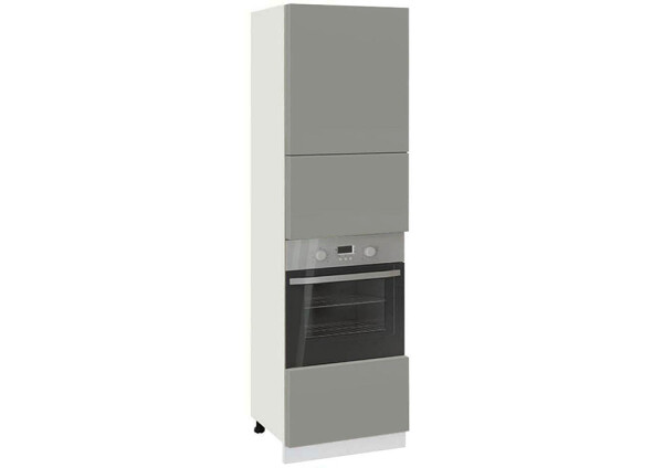 Колонен модул с две врати и чекмедже Мат 613Ф Бял - Сив