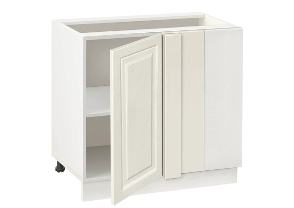 Долен модул ъглов с рафт Винтидж 1001 Бял - Каймак