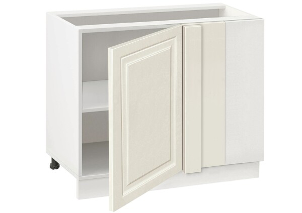 Долен модул ъглов с рафт Винтидж 1201 Бял - Каймак