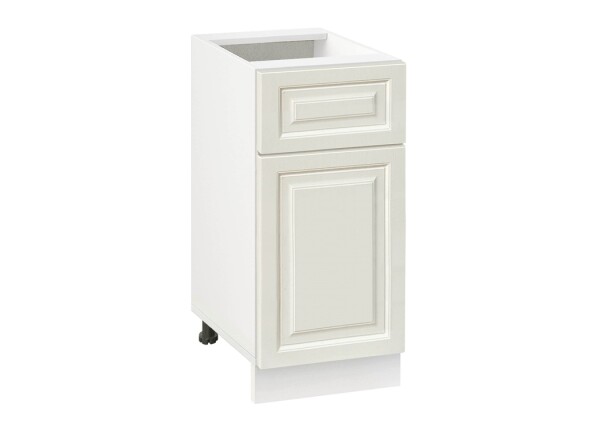 Долен модул с врата и чекмедже Винтидж 411 Бял - Каймак