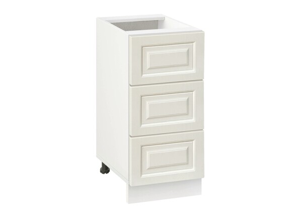 Долен модул с три чекмеджета Винтидж 403 Бял - Каймак