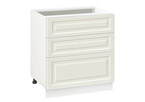 Долен модул с три чекмеджета Винтидж 803 Бял - Каймак