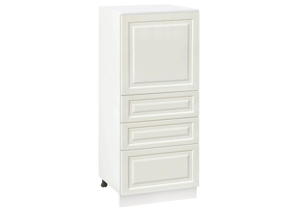 Долен модул с врата и три чекмеджета Винтидж 600К Бял - Каймак