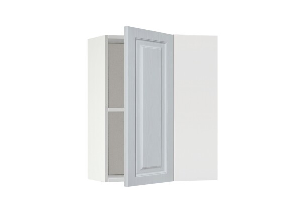 Горен модул ъглов с рафт Винтидж 61 Бял - Грижио