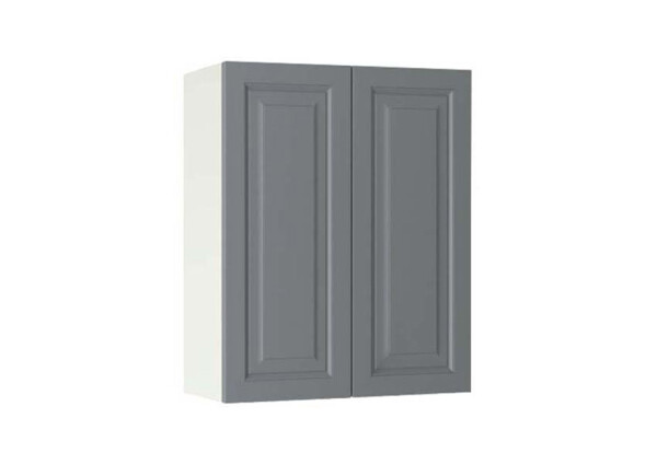 Горен модул с две врати и рафт Винтидж 60 Бял - Велвет