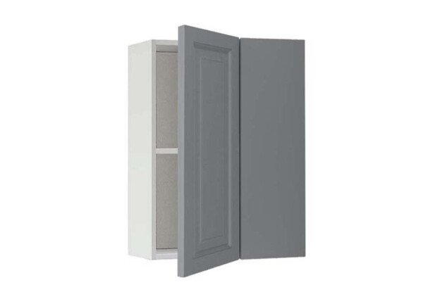 Горен модул ъглов с рафт Винтидж 61 Бял - Велвет