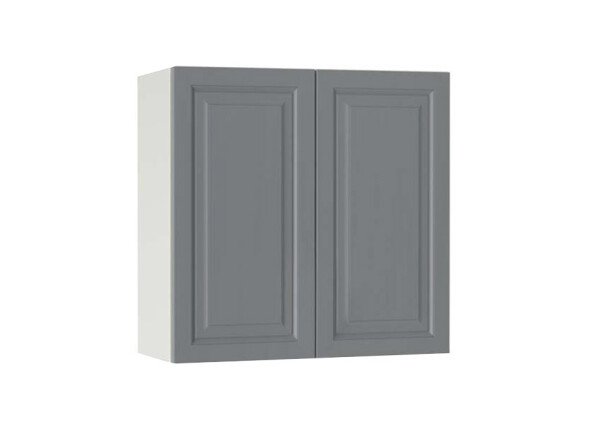 Горен модул с две врати и рафт Винтидж 80 Бял - Велвет