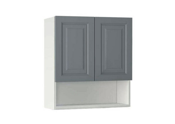 Горен модул с ниша и две врати Винтидж 60P Бял - Велвет