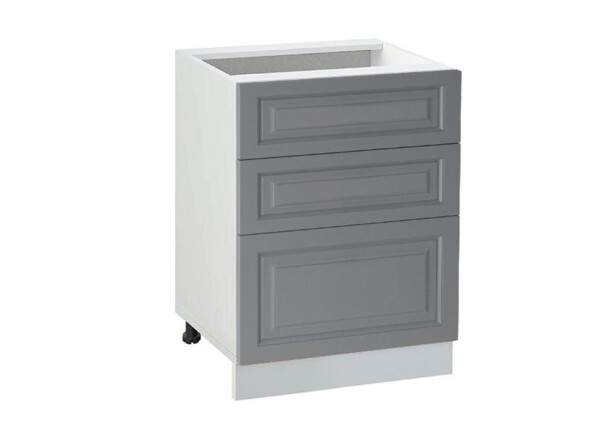 Долен модул с три чекмеджета Винтидж 603 Бял - Велвет