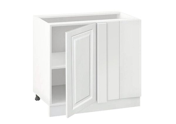 Долен модул ъглов с рафт Винтидж 1001 Бял - Бял