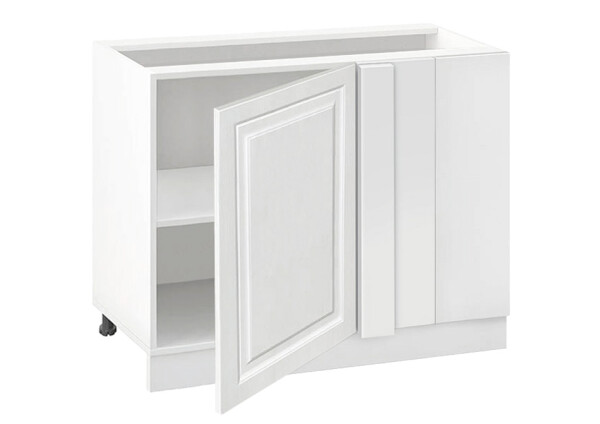 Долен модул ъглов с рафт Винтидж 1201 Бял - Бял