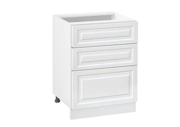 Долен модул с три чекмеджета Винтидж 603 Бял - Бял