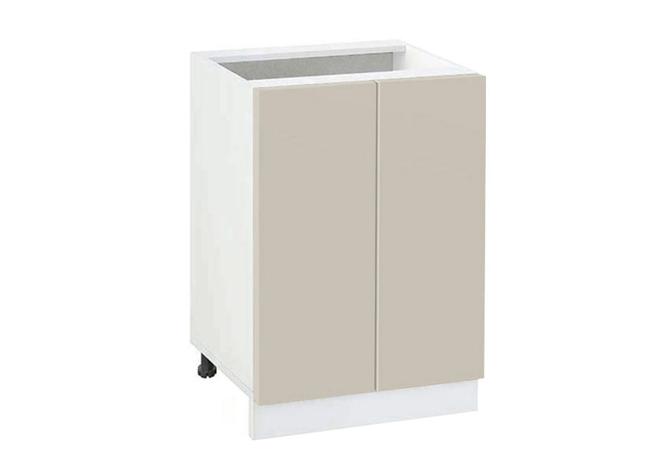 Долен модул с две врати и рафт Мат 502 Бял - Бежаво