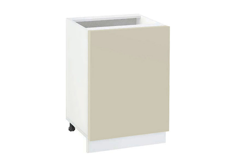 Долен модул с врата и рафт Мат 502 Бял - Бежаво