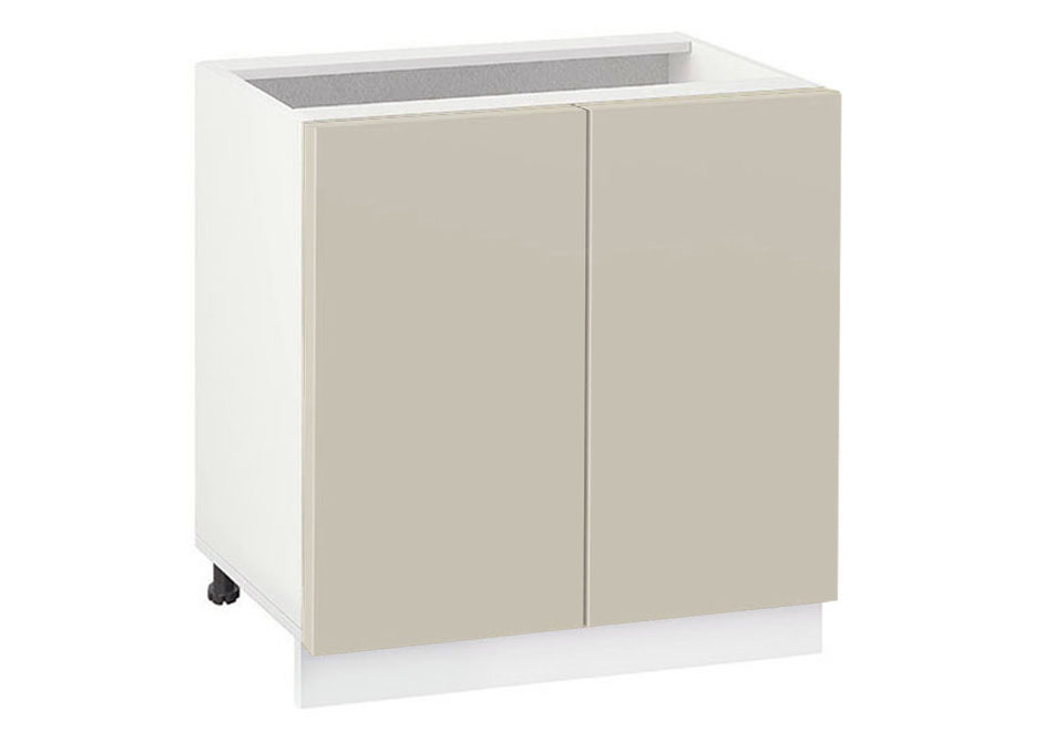 Долен модул с две врати и рафт Мат 802 Бял - Бежаво