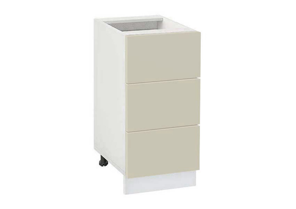 Долен модул с три чекмеджета Мат 403 Бял - Бежаво