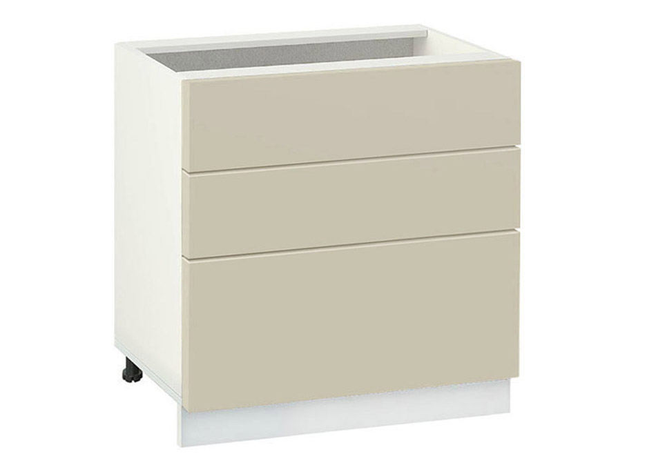 Долен модул с три чекмеджета Мат 803 Бял - Бежаво