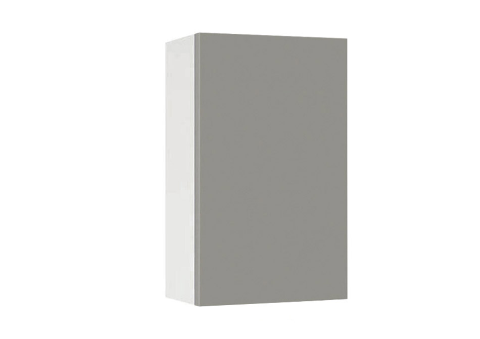 Горен модул с врата и рафт Мат 45 Бял - Сив