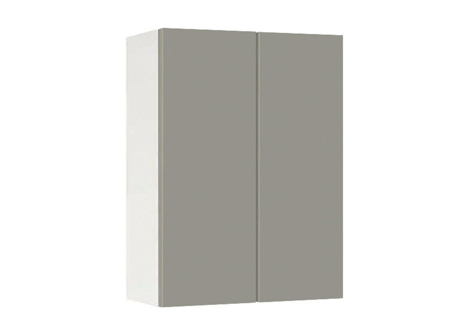 Горен модул с две врати и рафт Мат 50 Бял - Сив