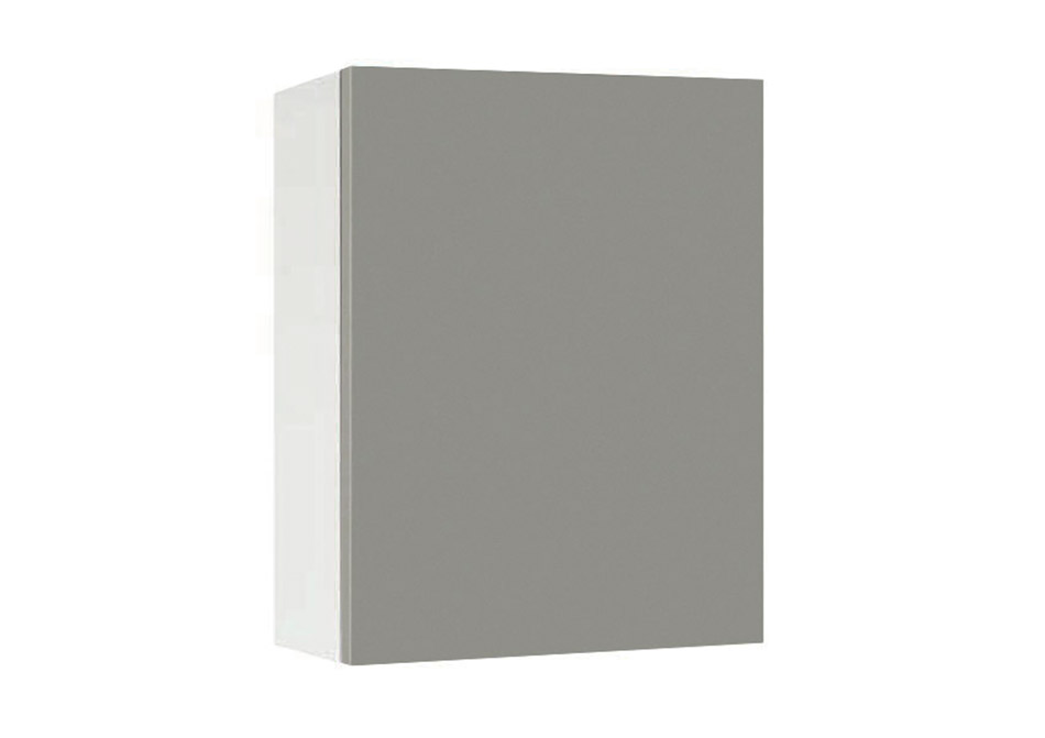 Горен модул с врата и рафт Мат 60 Бял - Сив