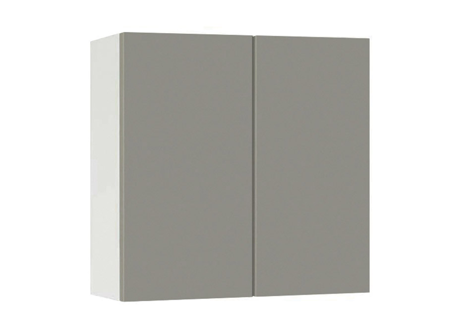 Горен модул с две врати и рафт Мат 80 Бял - Сив