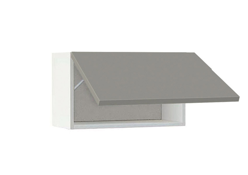 Горен модул с една хоризонтална врата Мат 63Г Бял - Сив