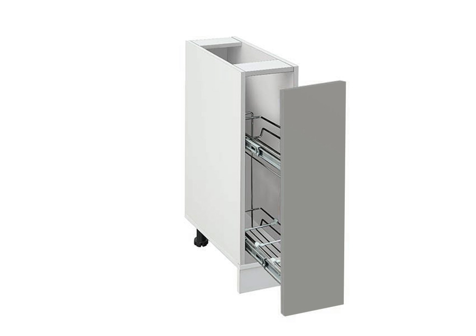 Долен модул бутилиера Мат 201Б Бял - Сив