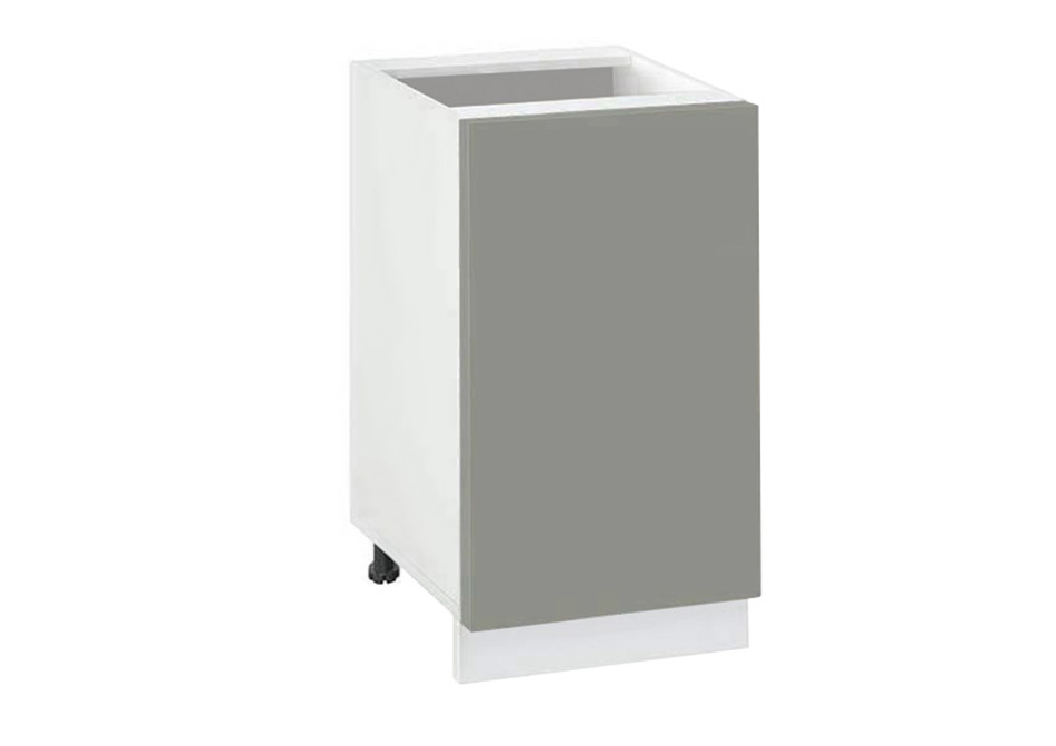 Долен модул с врата и рафт Мат 451 Бял - Сив