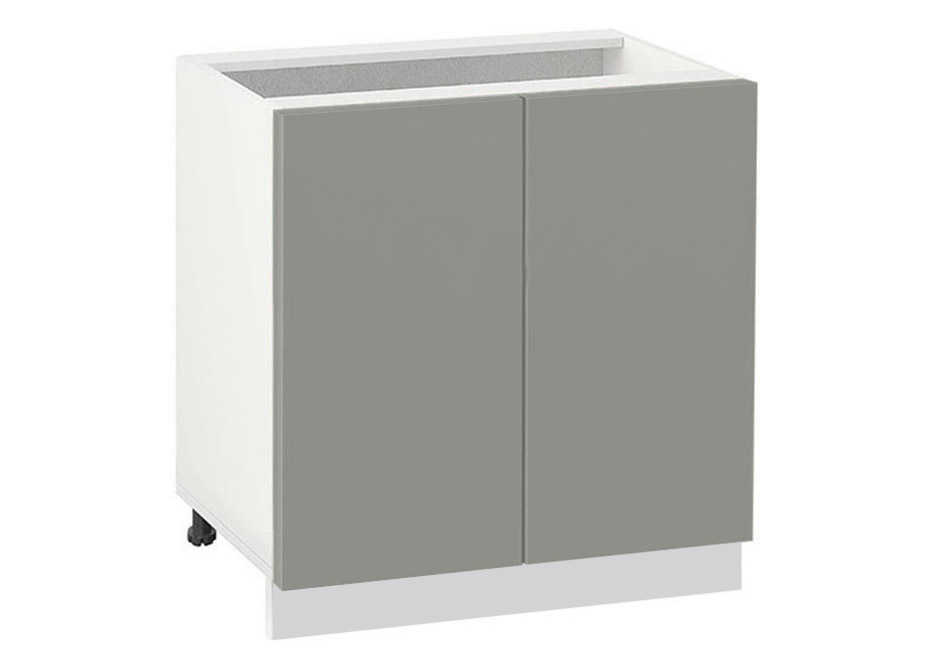 Долен модул с две врати и рафт Мат 802 Бял - Сив